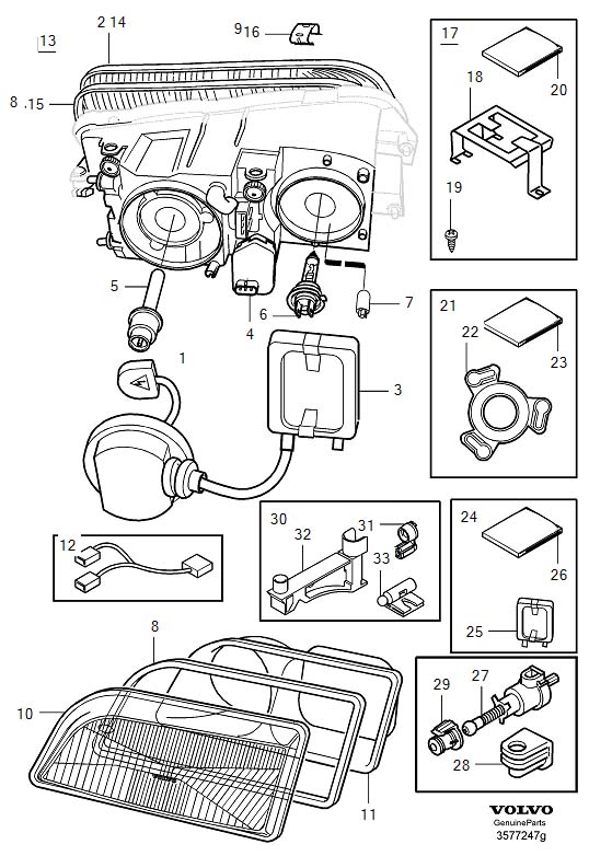 Diagram Gas discharge lamp for your 2000 Volvo S40   