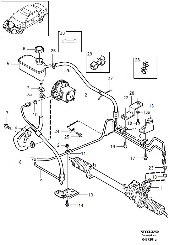 Diagram Pump, servo steering for your 2000 Volvo C70   
