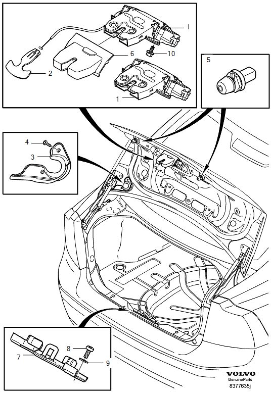 Diagram Locking system tailgate for your 2014 Volvo XC60   