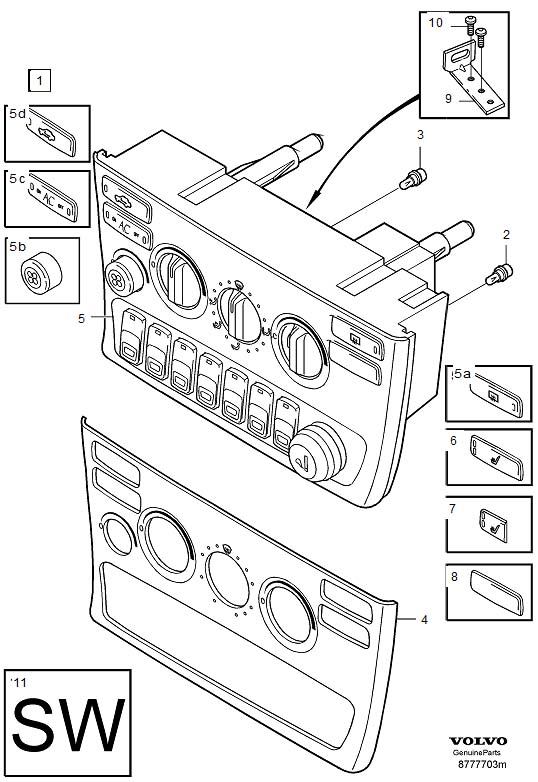 Diagram Heater controls for your Volvo S60  
