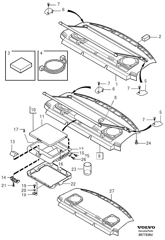 Diagram Parcel shelf, Rear shelf for your 2024 Volvo XC60   
