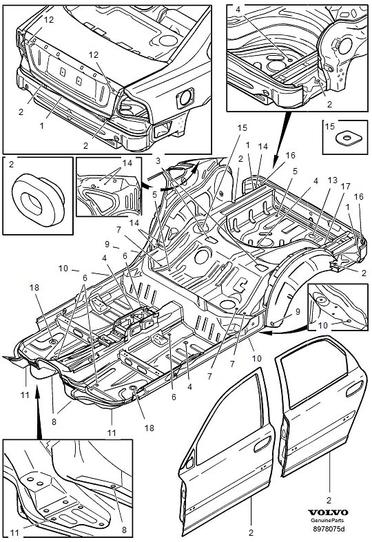 Diagram Sealing plugs for your Volvo