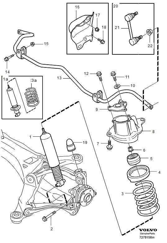 Diagram Rear suspension for your 2007 Volvo S60   