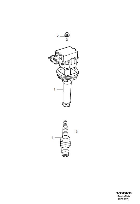 Diagram Ignition coil, spark plug, ignition cable for your 2009 Volvo C30   