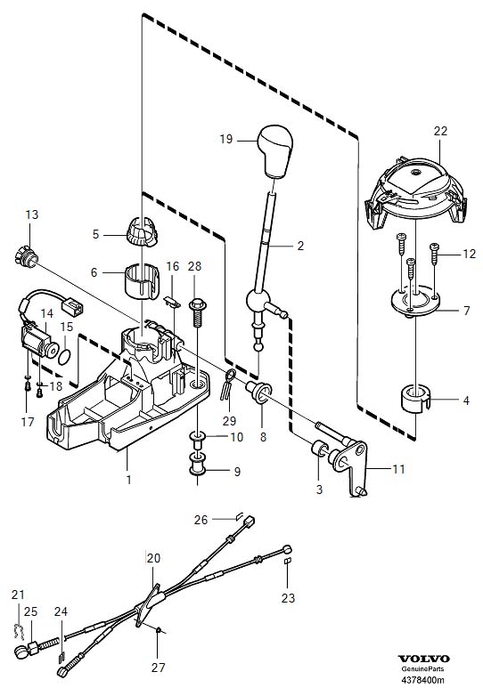 Diagram Shift control, gearshift for your Volvo S60  