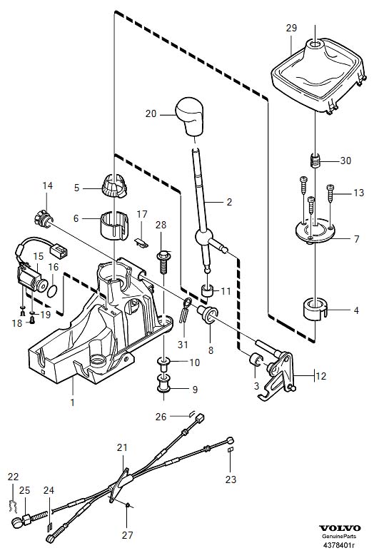 Diagram Gear selector passenger compartment for your 2009 Volvo V70   