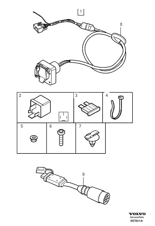 Diagram Cable harness towbar for your 2021 Volvo V60 Cross Country   