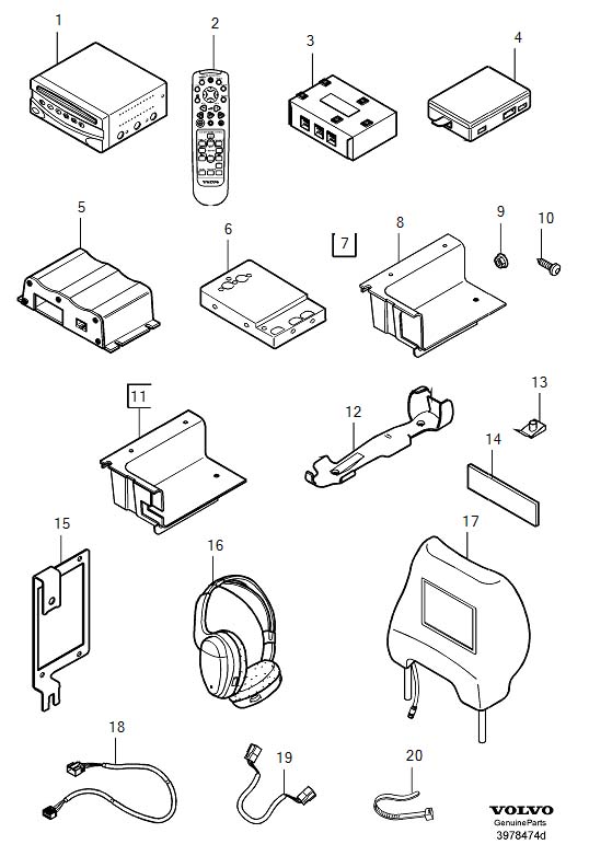 Diagram Equipment for entertainment for your 2005 Volvo V70   