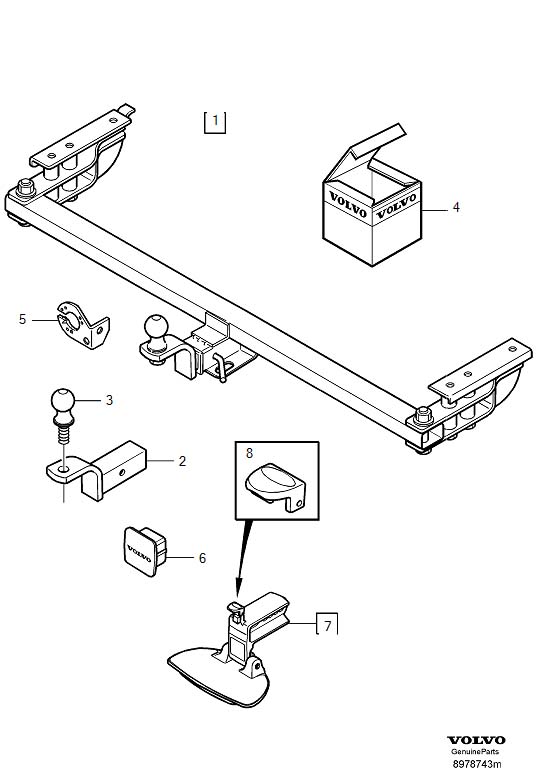 Diagram Towing hitch for your 2003 Volvo S60   
