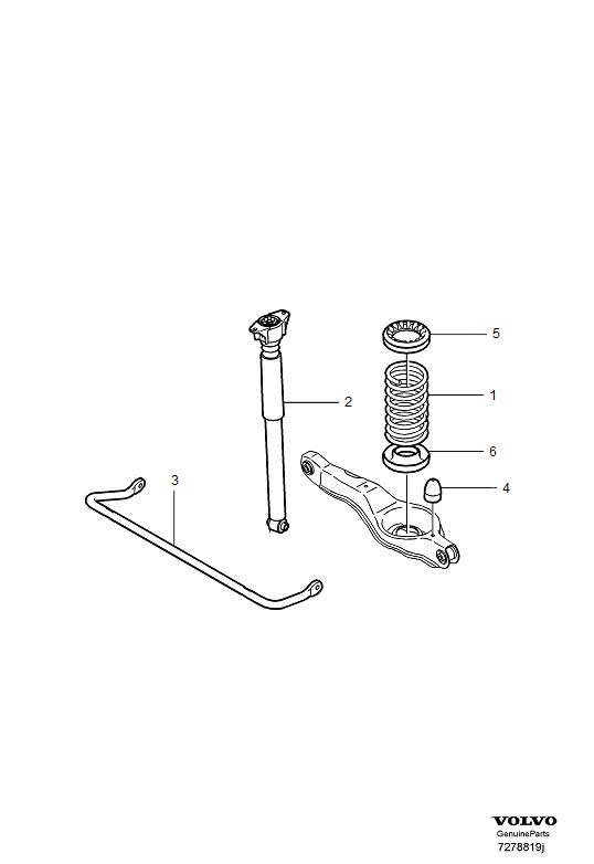Diagram Spring rear, helical spring and torsion spring for your Volvo