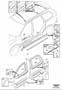 Diagram Trim parts external For cars without rails for your Volvo S80